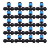 24 Pièces Émetteur D'irrigation Goutte à Goutte à Raccord Rapide en T | Plastique, Installation Push-in, Relie une Ligne Principale à Deux Microtubes, pour Jardiniers et Cultures sous Abri