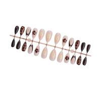 24 pièces en forme d ' amande à presser sur les ongles avec des