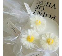 24 pièces Ensemble de bougies en forme de marguerite - Faveur de mariage, Décoration de douche de mariée, Bougies parfumées à la cire de soja, Convient pour la fragrance de la maison, Décoration flora