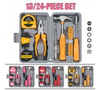 24 pièces Ensemble d'outils ménagers en acier, Ensemble d'outils DIY, Outils essentiels pour la décoration et l'entretien quotidiens, Cadeau créatif pour les femmes ; Un ensemble d'outils manuels pour