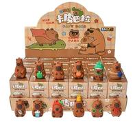 24 Pièces/ensemble Mignon Capybara Porte-clés Dessin Animé Animal Porte-clés Mini Porte-clés Aveugle Porte-clés Pendentif Pour Enfants Garçons Filles