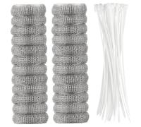 24 pièces/ensemble pièges à peluches pour tuyau de machine à laver, attrape-cheveux linge en acier inoxydable antirouille avec 24 attaches de câble, épilateur domestique pour poils d'animaux d