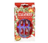 24 Pièces/ensemble Presse De Noël Sur Les Ongles Pointes De Moyenne Couverture Complète Portable Nail Art Acrylique Pour Femmes Christmas Press On Nails