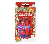 24 Pièces/ensemble Presse De Noël Sur Les Ongles Pointes De Moyenne Couverture Complète Portable Nail Art Acrylique Pour Femmes Christmas Press On Nails