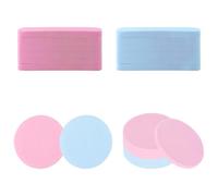 24 Pièces Eponge Maquillage, Eponge Visage Comprimées Éponge Démaquillage Réutilisable Éponges, Nettoyante Visage pour Demaquillage Visage (Rose & Bleu)