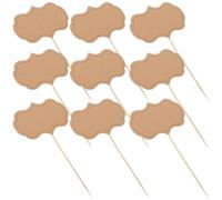24 Pièces Étiquettes Alimentaires à Écrire en Papier et Bois | Identification des Aliments, Usage Rapide en Restaurant et Vitrine, pour Pâtisseries et Muffins, Déco Événementielle