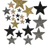 24 pièces étoile fer sur patchs, patchs de décoration de réparation de vêtements pour tissu jean chapeau embellissement fer sur étoile