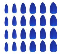 24 Pièces Faux Ongles Autocollants Bleus Pointus pour Nail Art | Création Diy, Pose Facile, Style Mode, Décoration Manucure pour Femmes, Pièces Adaptées aux Ongles