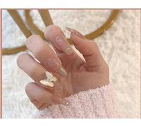 24 Pièces Faux Ongles avec Papillon et Strass, Ongles Press On Amovibles, Décorations d’Ongles Prêtes à Porter (Z020, muticolor)