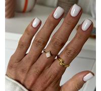 24 pièces Faux ongles carrés blancs courts classiques minimalistes de style français à couverture complète, convenant pour les fêtes, les rendez-vous et le port quotidien de la rentrée scolaire Blocs