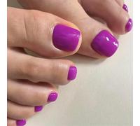 24 Pièces Faux Ongles Carrés Courts Brillants À Presser Sur L'ongle D'orteil Facile À Appliquer Artificiel Pour Les Déplacements Et Les Célébrations Ongles Artificiels