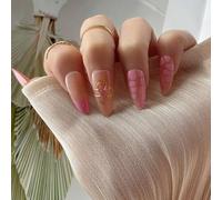 24 Pièces Faux Ongles En Forme D'Amande Couverture Complète À Coller Sur Les Avec De Beaux Motifs Floraux Pour Une Fête Ou Un Usage Quotidien Conseils D' À La Mode