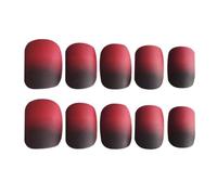 24 Pièces Faux Ongles Noël Dégradé Noir Rouge, Résine pour Manucure | 24pcs, Finition Mate Créative, pour Ongles Naturels, Débutants et Apprentis Nail Art, Usage Photo