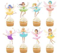 24 Pièces Fée Decoration Gateau Anniversaire Fee Deco Gâteau Cake Topper Fairy pour Fille Fêtes D'anniversaire, Goûters, Baby Shower