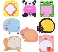 24 Pièces Feuille Autocollante,Lovely Notes,480 Pages Mini Notes Autocollantes,Bloc Mémo Pour Animaux,Kawaii Sticky Notes Pour L'école,Maison,Bureau,Cadeaux Pour Enfants