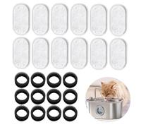 24 Pièces Filtre Fontaine Eau Chat Kit, 12 Pièces Filtre à Charbon et 12 Pièces Éponges de Fontaine à Eau Filtres, Filtres de Fontaine a Eau Chat, Filtres pour Fontaine à Eau pour Chat