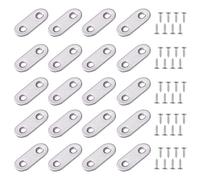 24 Pièces Fixation Droit Plat Plaques Support en Droit Plat Metalliques Equerres Plaques Pattes d'assemblage 16 * 36mm Equerre de Fixation Plats pour Fixation Meubles