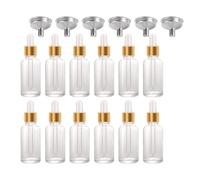 24 Pièces Flacon Compte-gouttes Transparent 30ml en Verre | Bouchon en Silicone et Couvercle Plastique, Joint Étanche, pour Huiles Épaisses et Liquides Teintés