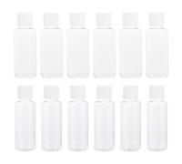 24 Pièces Flacon de Voyage 50ml en Plastique Transparent à Clapet | Extérieur et Déplacement, Remplissage Facile, Rechargeable, Format Compact, Texture, Lot Pratique