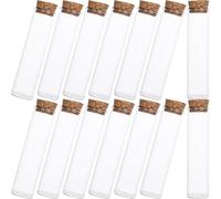 24 Pièces Flacons en Verre Transparent 60ml avec Bouchon en Liège | Stockage D’échantillons, Poudre et Paillettes, Usage Pharmacie ou Loisirs Créatifs