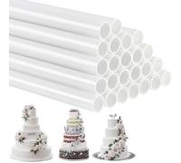 24 Pièces Goujons à Gâteau en Plastique Blanc pour Construction et Empilement de Gâteaux à Plusieurs Niveaux (0,4 Pouce de Diamètre 9,5 Pouces de Longueur)