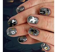 24 Pièces Halloween Press On Nails Gothic Bat Design Avec Toile D'araignée Et Motifs De Chauve-souris N'a Pas Besoin D'outils Halloween Press On Nail