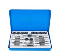 24 Pièces Jeu de Filières et Tarauds Filetés, Acier au Carbone, Boîte à Outils Métallique - Tapping Rapide, Précision de Filetage, Durable et Polyvalent pour Professionnels et