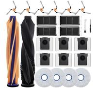 24 pièces Kit d'accessoires pour Dreame X60 Pro Ultra Complete Robot Aspirateur,2 Brosses Principales,6 Brosses Latérales,4 Filtres HEPA,6 Sacs à poussière,4 Tampons de Nettoyage,2 Outils de Nettoyage