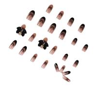 24 Pièces Kit Faux Ongles Détachables ABS Gothiques, Motifs | Réutilisable, Sûr et Ferme, pour Débutants comme Professionnels, Mariage ou Bal, Style Baroque Sombre