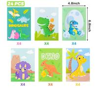 24 pièces Livres de coloriage de dinosaures pour enfants, livre d'art DIY avec cahier de coloriage créatif en cadeau d'anniversaire, fournitures de fête de carnaval d'été, matériel d'activité de class