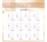 24 Pièces Longs Ongles Stiletto Faux Noir Imprimé Léopard Français Pointe Des Ongles Couverture Complète Brillant Couleurs Naturelles Stickers Ongles