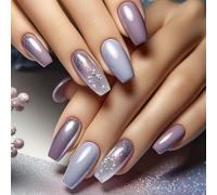 24 pièces longue pression sur les ongles dégradés chatoyant carré faux avec des dessins de fleurs colle sur pour les femmes colles réutilisables sur