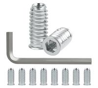 24 Pièces M8 écrou Hexagonal Fileté , Insert Fileté Bois M8 X 30mm écrous à Visser Manchons à Visser Galvanisés pour Meubles en Bois