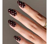 24 Pièces Manucure Française Presse Sur Ongles En Vin Rouge Et Blanc Points ABS Faux Ongles Application Rapide Pour Les Femmes French Tip Press On Nail