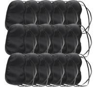 24 Pièces Masque Yeux de Sommeil Noir à Double Bande Élastique