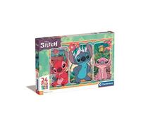 Clementoni Puzzle Disney Stitch Maxi 24 pièces – 62×42 cm, 3 ans+, Supercolor, Carton recyclé