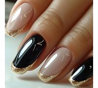 24 pièces Médias Cercueil Faux Ongles Couverture Complète Coller sur Simple Presse Sur Dentelle Française Acrylique Pour Femmes