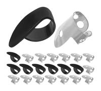 24 Pièces Médiators Fingerstyle Réglables pour Guitare et Banjo | Noir et Argenté, ABS et Métal, pour Performance et Pratique, Kit D’accessoires Inclus