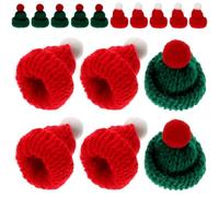 24 Pièces Mini Chapeau de Noël pour Bouteilles, , Décor Miniature | Laine, Toucher Confortable, Look Adorable, pour Bouteille de Vin, Tasse D’eau, Projets DIY