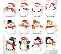 24 Pièces Mini Notes Autocollantes de Noël, Bloc-Notes de Noël, Santa Claus Bonhomme Sticky Note pour Cadeaux de Fête, Étudiants, Liste de Tâches, Liste de Contrôle