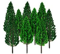 24 Pièces Mixte Modèle Train Arbres,Arbre de Diorama,Arbre Miniature Modèle, Trains Railroad Architecture Arbres Miniatures, pour DIY de Paysage Landscape, Vert Naturel, 7.5-9.5 CM
