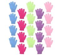 24 Pièces Moufles Exfoliants Cinq Doigts en Nylon Corps | Cuff Élastique, Usage sous L’eau Savonnette ou Gommage, pour Dos et Peau du Corps Couleur Aléatoire
