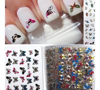 24 Pièces Nouveau Coloré Papillon Nail Art Transfert Autocollants Conseils Décalcomanie Décoration Bricolage