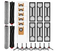 (24 Pièces) Omni S1 Pro Pièces De Rechange pour Aspirateur Robot Eufy Omni S1 Pro, 2 Brosses Rotatives En Caoutchouc, 2 Serpillières Rotatives, 8 Brosses Latérales, 6 Sacs à Poussière, 6 Filtres HEPA