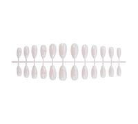 24 pièces ongles artificiels en forme d ' amande bâton brillant pour la saint-valentin faux blanc pointe française appuyer dessus