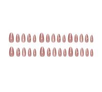 24 pièces ongles artificiels forme d ' amande couverture complète faux ongles brillant bâton sur pression dessus