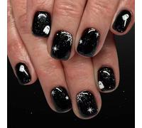 24 pièces ongles carrés courts Halloween conception Web brillante presse sur couverture complète artificielle Halloween presse dessus