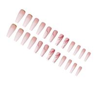 24 Pièces Ongles Longs à Bout Plat en Plastique | Pose Rapide, Usage Sûr sur Ongles Naturels ou Acryliques, Finition Brillante, pour Soirées et Gala