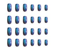 24 Pièces Patchs pour Nail Art Ongles Bleus Abs Amovibles