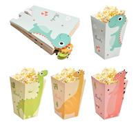 24 Pièces Petites Boîtes de Popcorn, 11,5x7x5cm Sacs de Pop-Corn en Papier Dinosaure Mignon, Cornet Pop Corn, Conteneur de Bonbons en Carton pour Carnaval D'anniversaire Cinéma Fêtes Noël Mariages